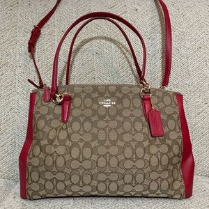 🟥Coach 4 Compartment-Fabric/Leather Purse🟥